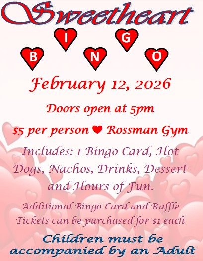 Fundraiser Flyer for Sweetheart Bingo